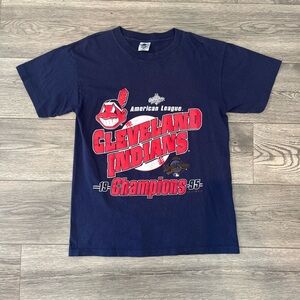 MLB Cleveland Indians Vintage 1995 AL Champions Graphic T-Shirt Nutmeg Baseball